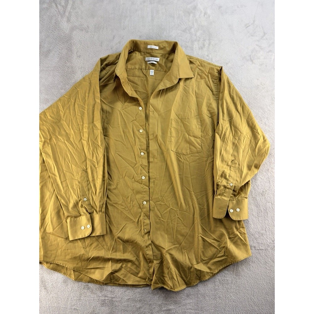 Salmon Van Heusen Lux Sateen Regular Fit Dress Shirt Big 181/2 32-33 Yellow